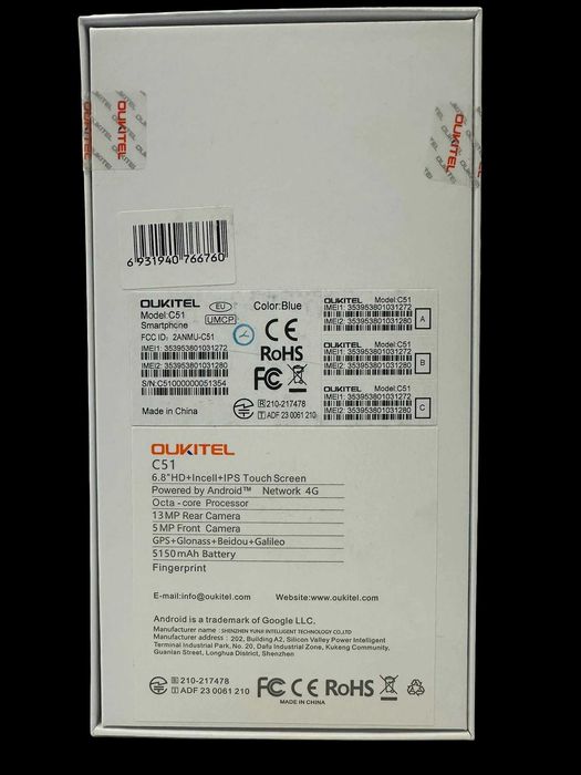 Telefon mobil Oukitel C51 6GB/128GB Albastru[#26967#]