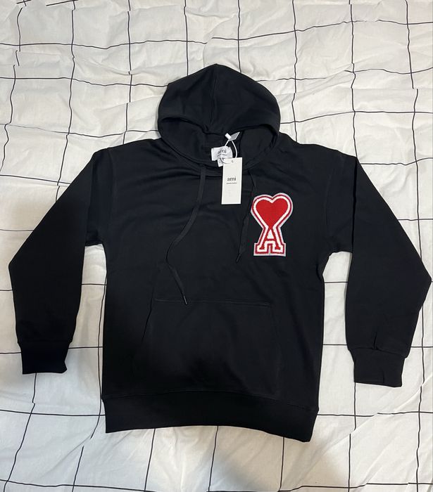 Hanorac Ami Paris negru-rosu