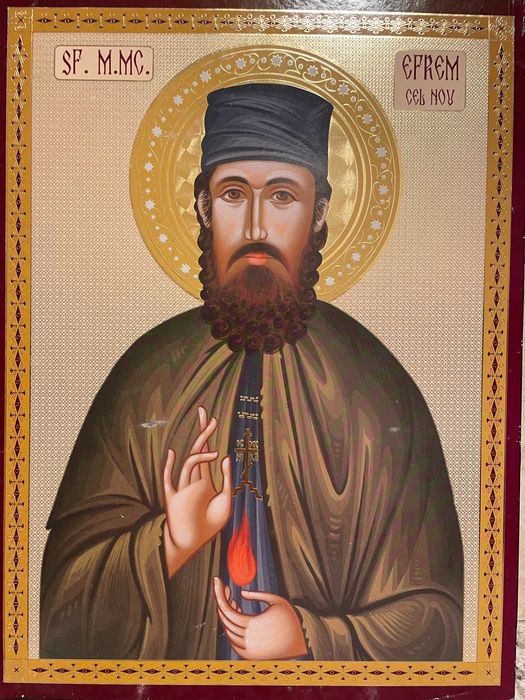 icoana veche sfantul efrem cel nou dim30x41cm icoana veche icoana