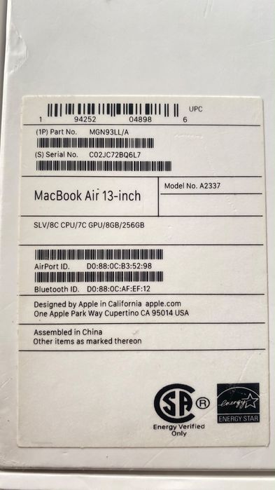 Macbook сатылады жағдайы жақсы