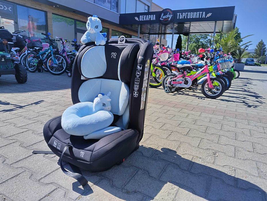 MONI Стол за кола I-SIZE I-SAFE ISOFIX (76-150 см) син