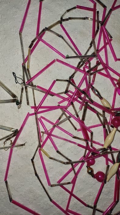 Елочные ёлочные игрушки гирлянда СССР из стекла стекляная