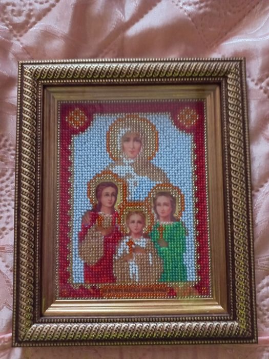 Икона вышитая чешским бисером