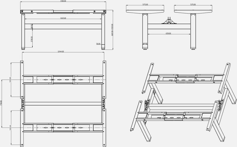 Двойной регулируемый стол, Ergonomic, Ergostol