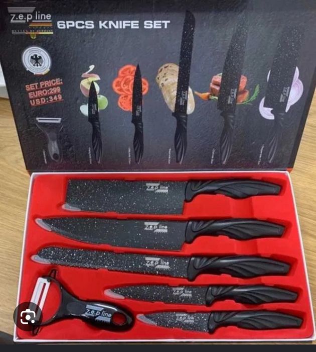 Set 6 cutite Premium ceramica neagra  Z E P LINE