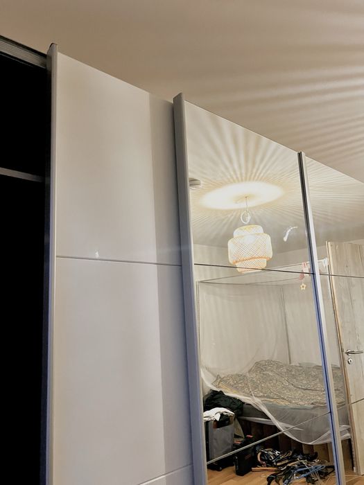 Dressing/Dulap 270/212/68 cm 4 usi culisante alb/oglinda