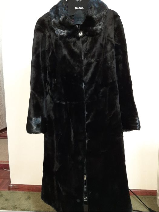 Норковая шуба чёрный бриллиант