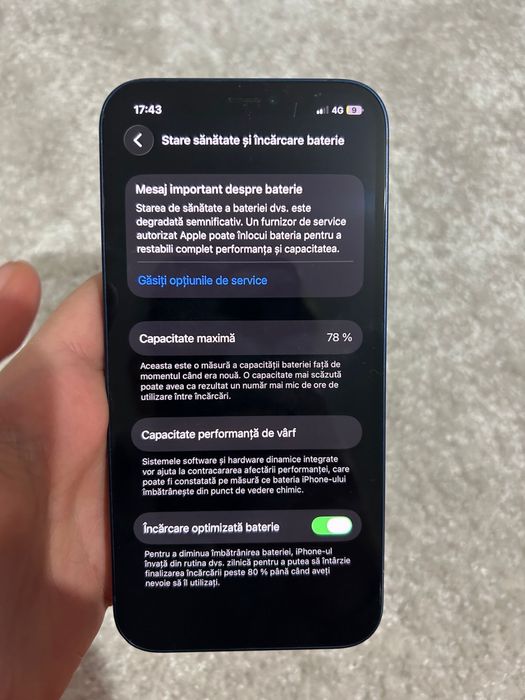 vand iphone 12 78% sanatate
