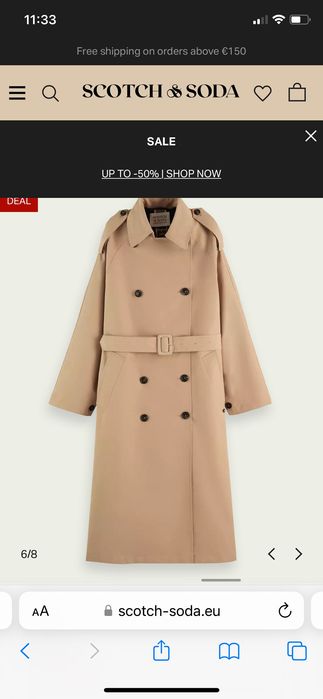 Scotch & soda тренч тренчкот шлифер нов XS,S