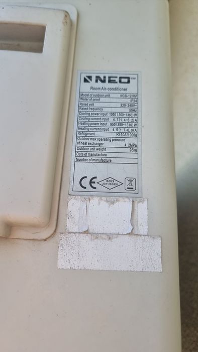 Aer condiționat NEO DC Inverter 12000 BTU – complet – compresor defect
