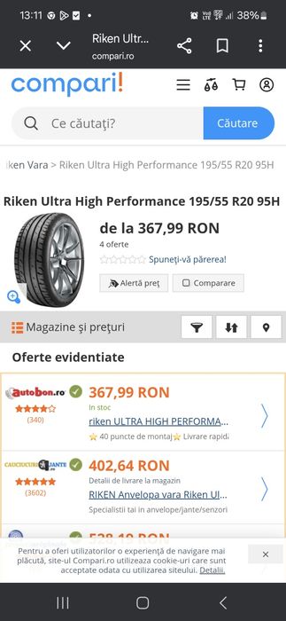 Anvelope vara  195/55/20 (noi) Riken Ultra High Dot 24