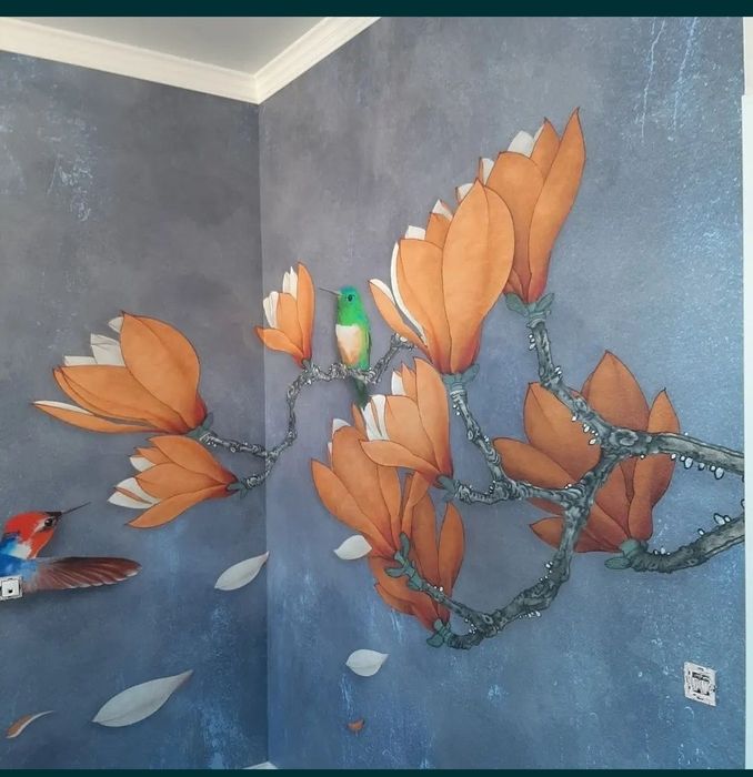 Поклейка обоев галтел закатка