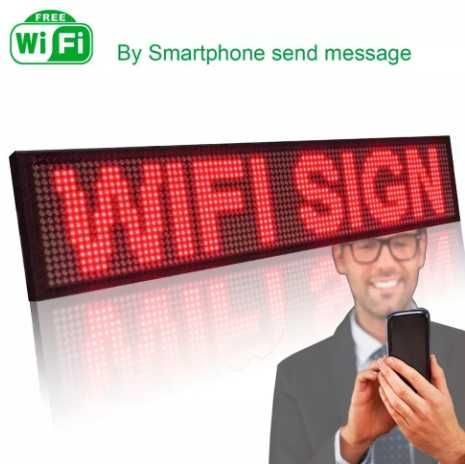 Светеща реклама, LED,, Връзка и програмиране през WIFI, Android / IOS приложение за телефон
