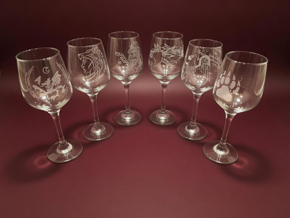 6 Pahare Vin + Cutie Set 100% Handmade - "Suflet Românesc"