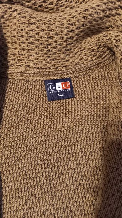 Плетена мъжка жилетка, кафява