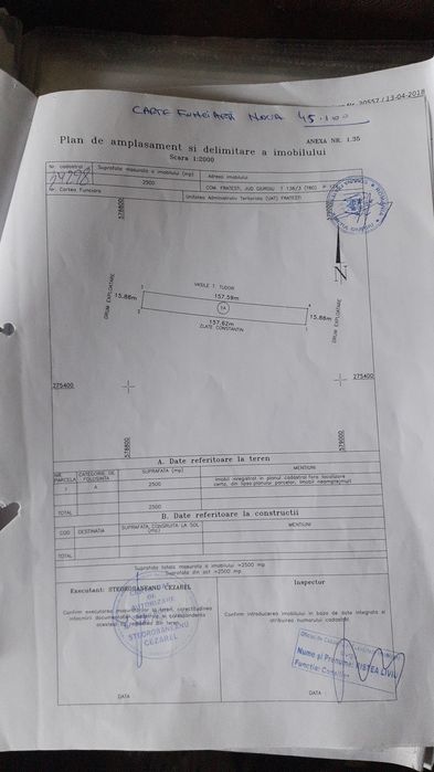 Vanzare teren intravilan Fratesti, jud. Giurgiu