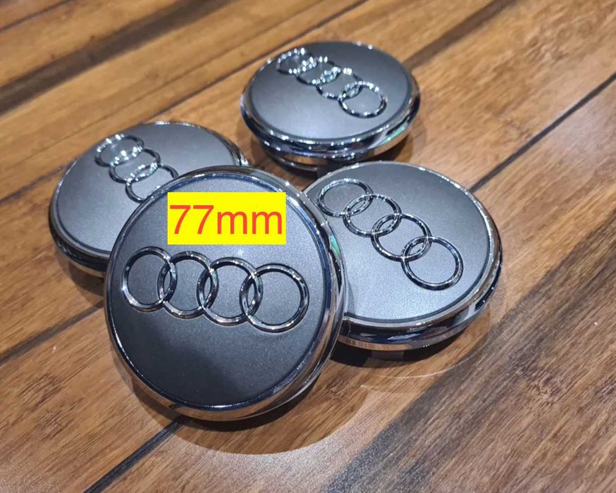 Ауди капачки за джанти 60мм, 61мм, 68мм, 69мм, 77мм и 135мм сиви черни