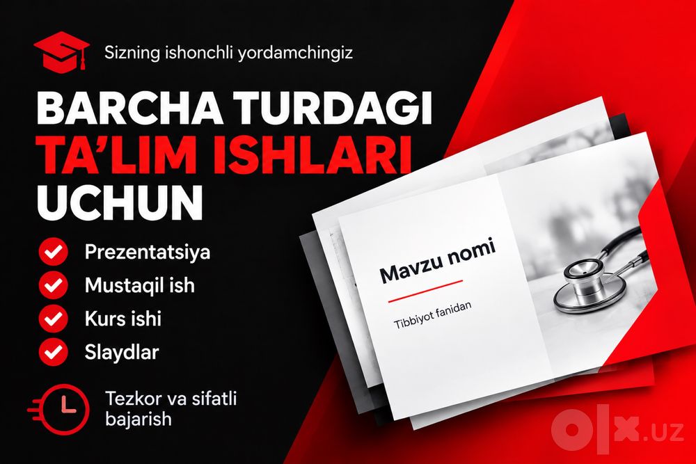 Prezentatsiya • Kurs ishi • Mustaqil ish • Diplom