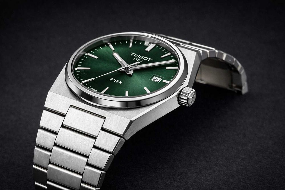 Tissot PRX 35mm Verde Swiss Made Safir Otel Nou Cutie Factura Garantie