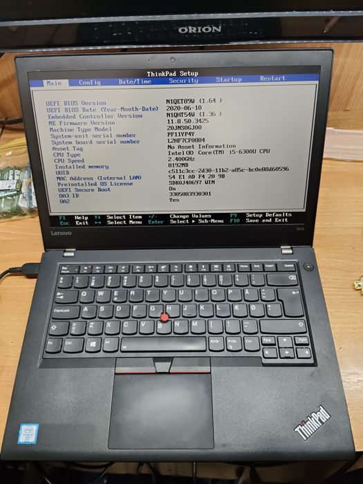 Lenovo T470 i5 gen 6si7 incomplete