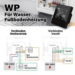 Termostat  negru controler de cameră inteligent WiFi pentru încălzire