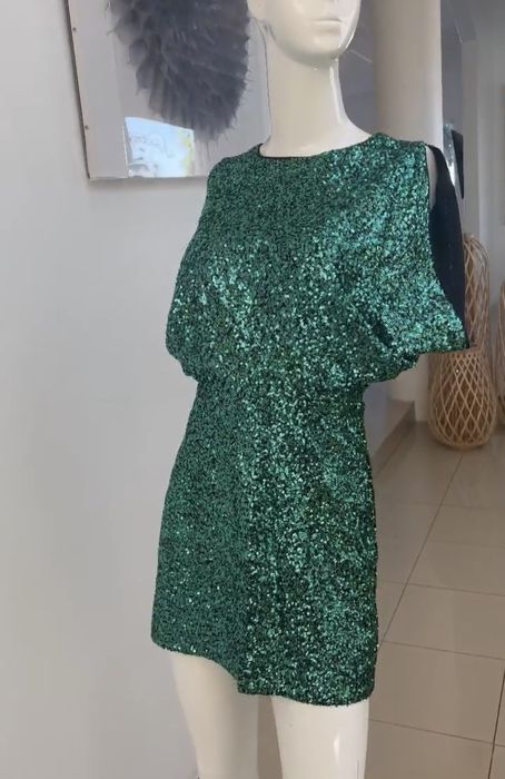 Рокля с пайети H&M, мини рокля