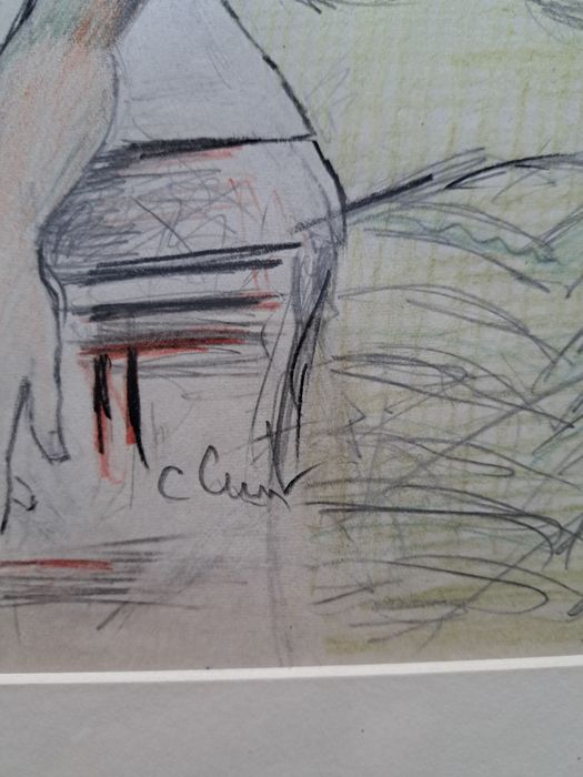 Pictură. Desen: "Personaje feminine" C.C.Constantinescu (1897 - 1967)