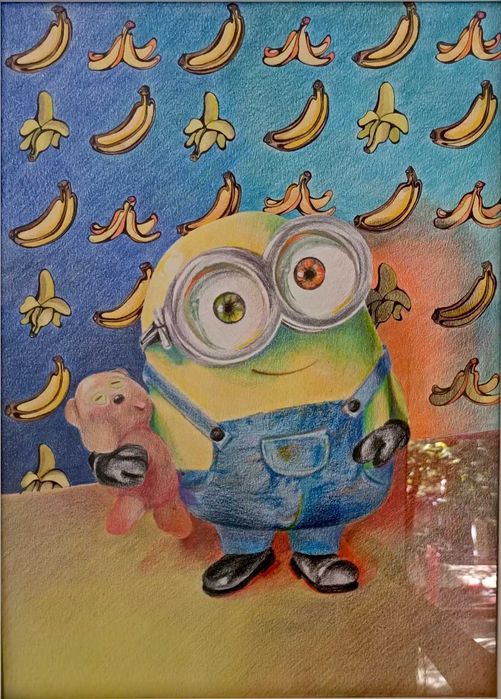 Tablou A3 cu minioni, rama alba