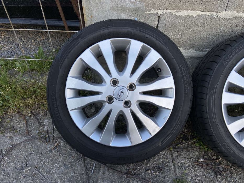 4бр. Алуминиеви джанти с нови гуми  195/50 R16 цола  Hyundai, Kia 4x100