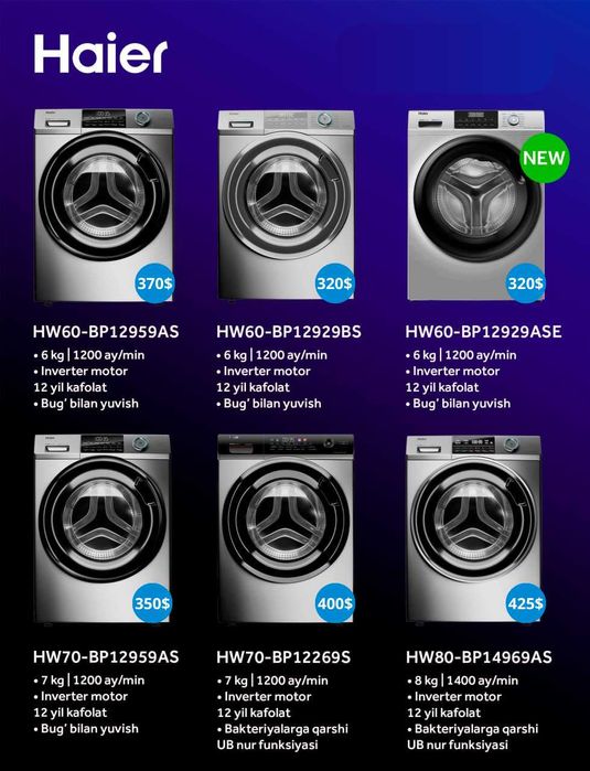 Kir yuvish mashinasi. Стиральная машина Haier