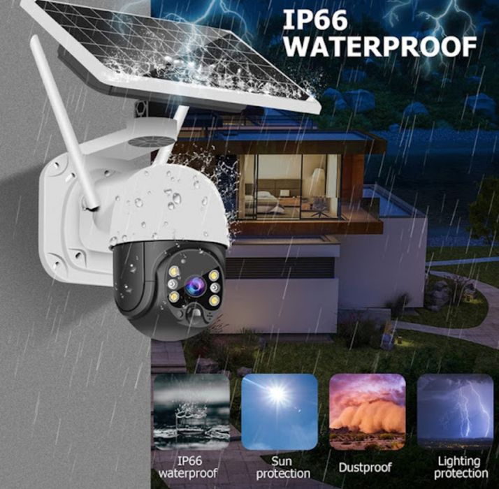 Camera de supraveghere wireless cu panou solar integrat 1080p wifi
