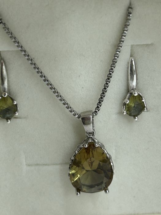 Сребърен комплент със Султанит - хамелеон