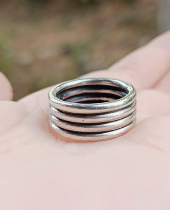 Vechi inel masiv din argint de 925, copii