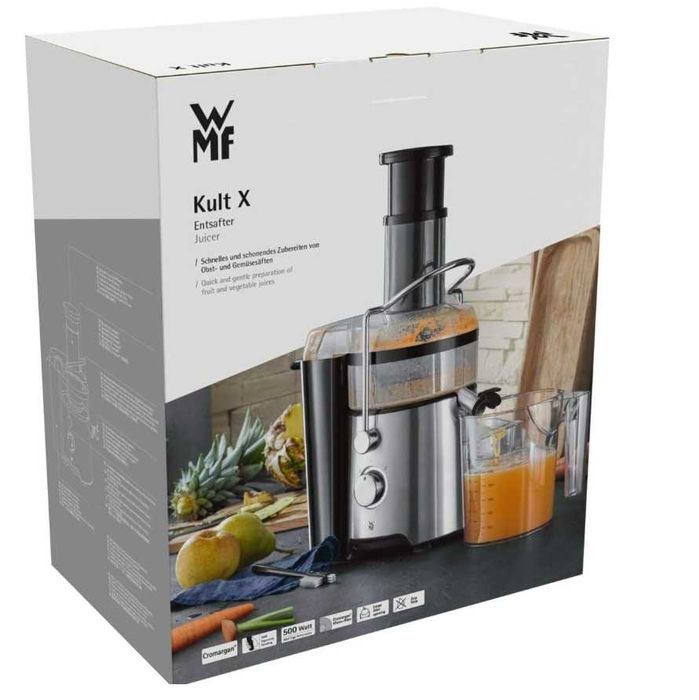 Storcator de fructe WMF Kult X, 500 W, 2 viteze, inox