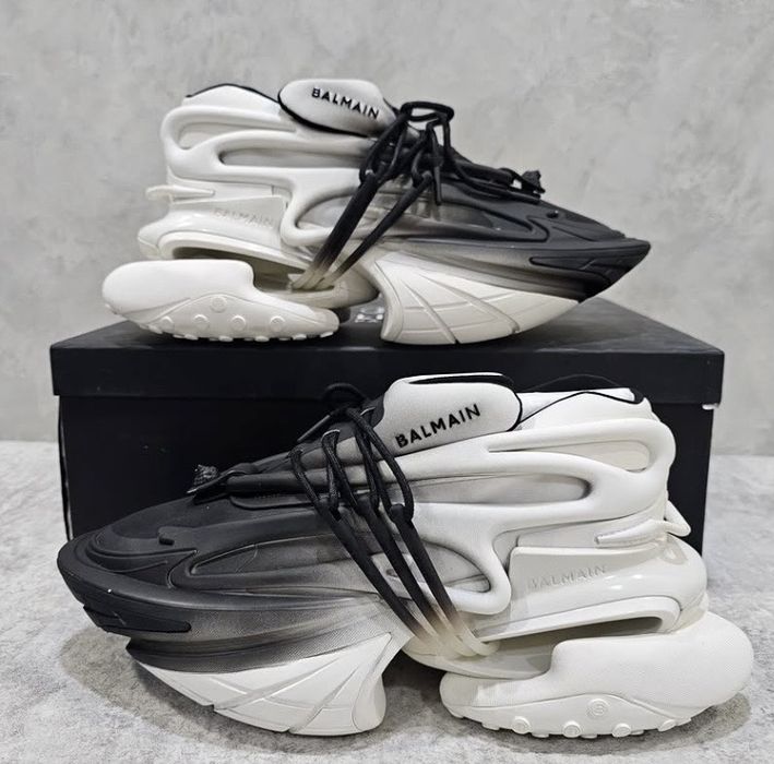 Adidasi balmain unicorn black and white