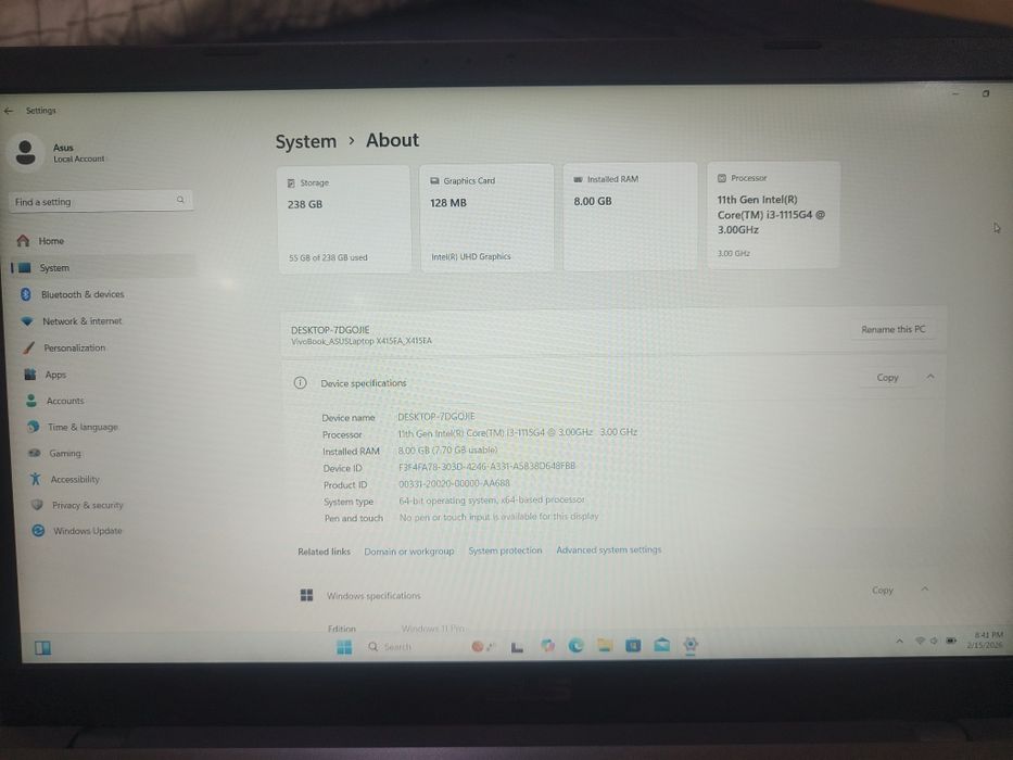 Laptop Asus Vivobook X415