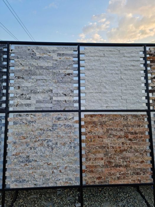 Piatra naturala poligonala de munte ardezie fasonata travertin placat