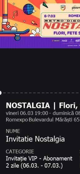 Vand invitatie VIP nostalgia