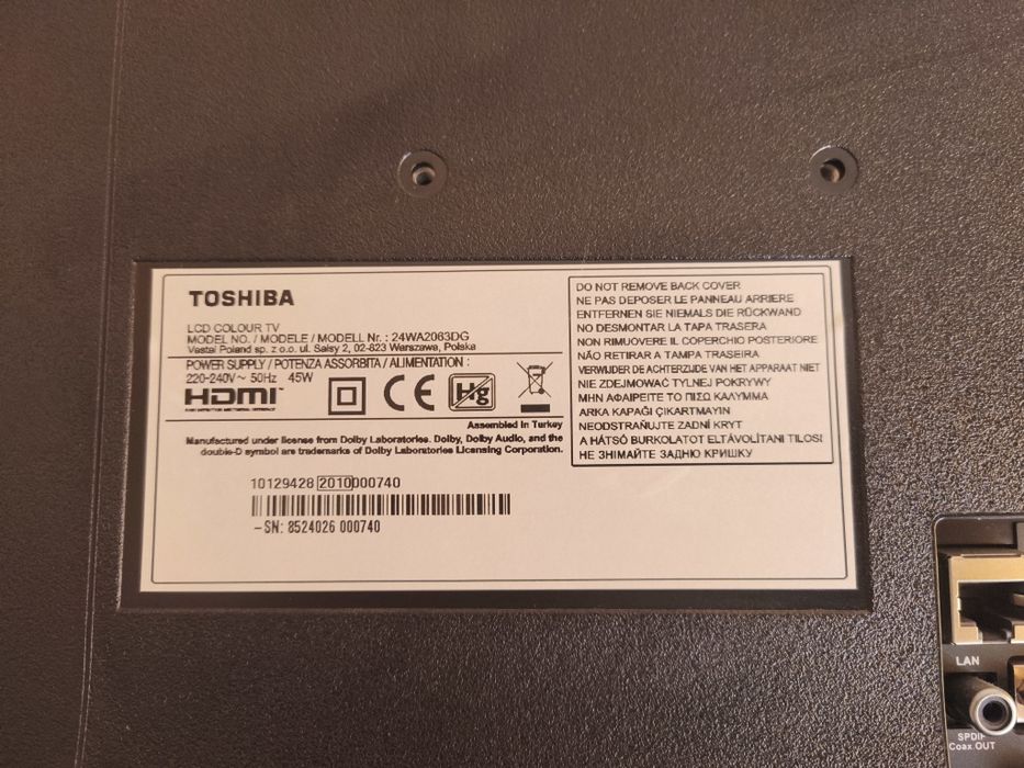 Toshiba 24WA2063DG 24" Smart Android TV - проблем с колонките