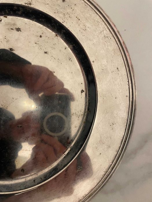 tava argintata decor exterior gradina rotunda dezpozitat decoratinui