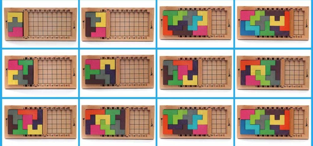Разграфен модел KATAMINO  Катамино пентамино дървена логическа игра