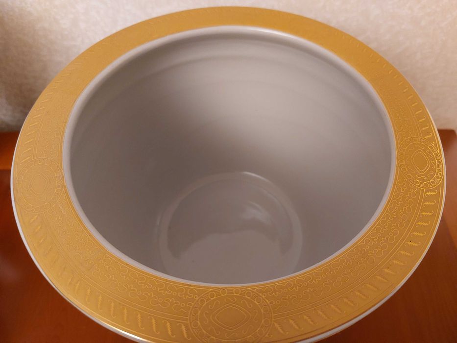 Jardiniera nobila nefolosita decor auriu albastru cobalt