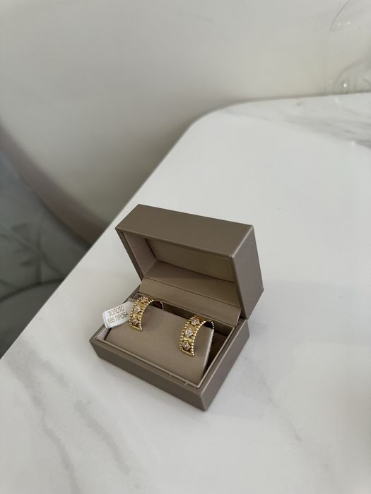 Серьги золотые ванклиф