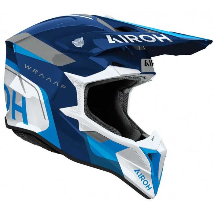Мотокрос каска AIROH WRAAAP VISION Conquer Blue Gloss Размери S,M,L,XL,XXL