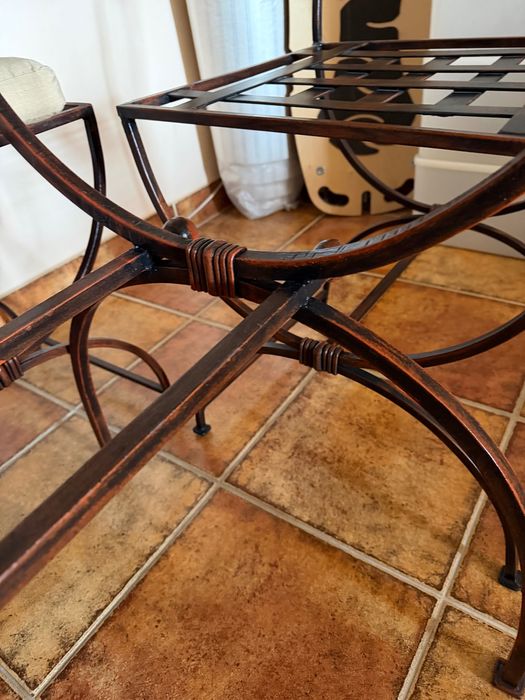 Mobilier fier forjat masa + 6 scaune