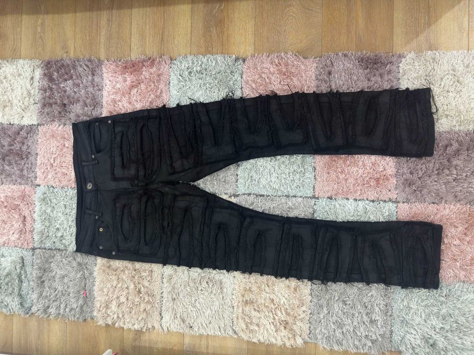 Blugi negri rupti wax ( Rick Owens Style )