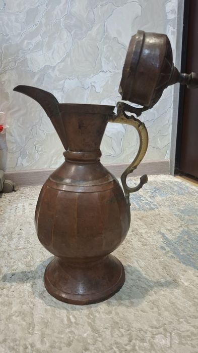 Старинный медный кувшин (Кумган / Афтоба), 1915 год (Антиквариат)