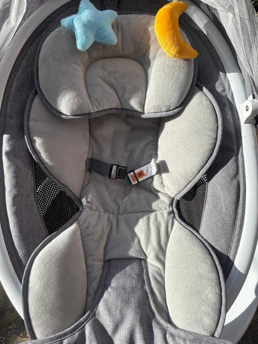 Leagan Electric EvoSmart™ SW, Multifunctional Pentru Bebelusi cu Acoperis Rabatabil Si Plasa Protectie Tantari
