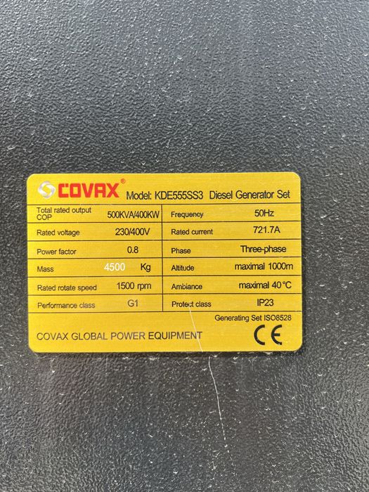 Dizel Generator Covax Navigator 450 Kwa 360 Kw