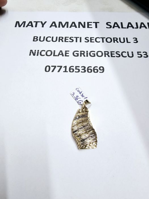 Vand pandantiv din aur 14 k 3.96 g cod 301